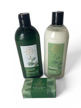 Bath & Body Works Eucalyptus Spearmint Hair Shampoo & Conditioner & Bar Soap Lot